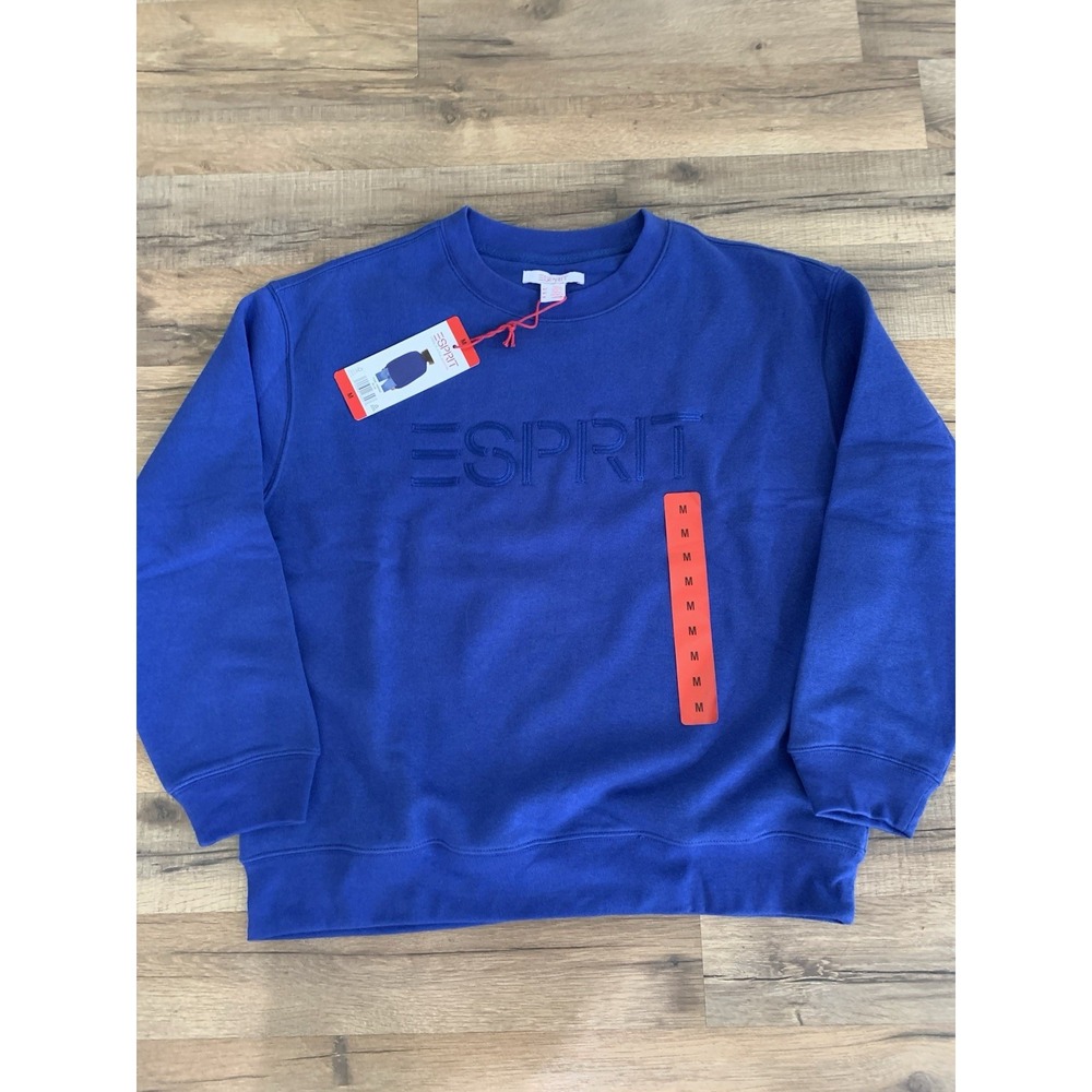 Esprit Costco 80s Crewneck Sweatshirt Women Medium Logo Blue Viral Nostalgic